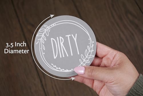 Dishwasher Magnet Clean Dirty Sign, Double-Sided Clean/Dirty for Stainless Steel Dish Washers, White & Gray Magnetic Home and Kitchen Gadgets or Accessories