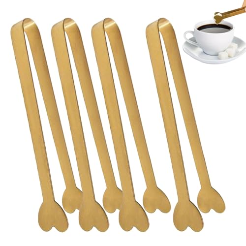 Pinze per il ghiaccio, che servono acciaio inossidabile - Acciaio inossidabile pinza di pane facile - Design creativo a di cuore, cucina a bloccaggio liscio Forniture per cibo per feste di caramelle,
