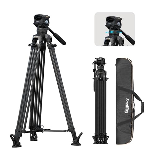 SmallRig 84''/214cm FreeSpeed Carbon Fiber Counterbalance Video Tripod, Heavy-Duty Camera Tripod with 6-Step Counterbalance, 4-Level Tilt/Pan Damping, Dual-Mode QR Plate, Max Load 22lbs - 5580