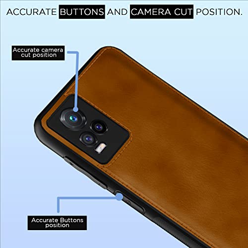 Image of Pikkme Vivo V20 Back Cover | Flexible Pu Leather | Full Camera Protection | Raised Edges | Super Soft-Touch | Bumper Case for Vivo V20 (Brown)