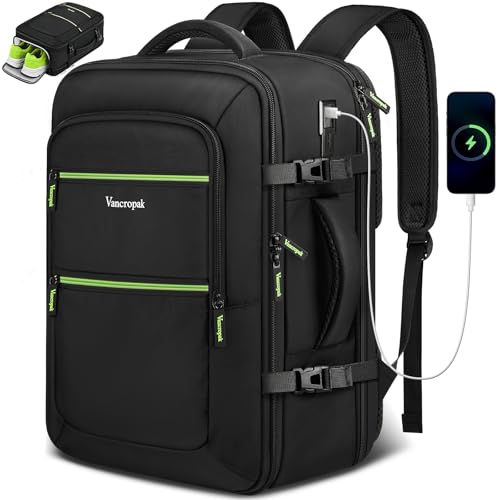 Vancropak Travel Backpack with Shoe Compartment Removable, Airlin...
