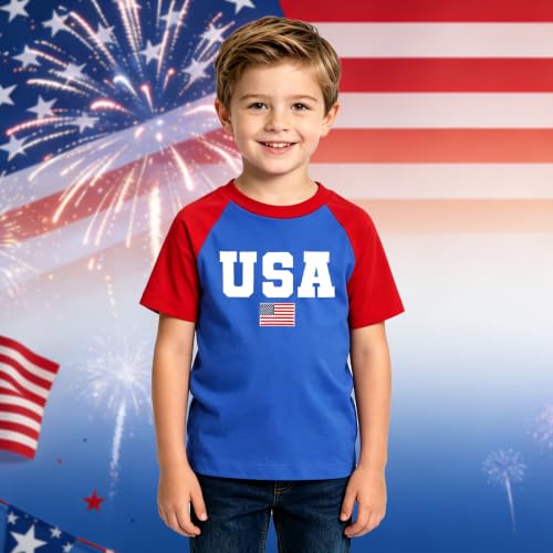 Image of 4th of July Shirts Toddler Boys Girls American Flag USA T-Shirt Kids Patriotic Tee Tops