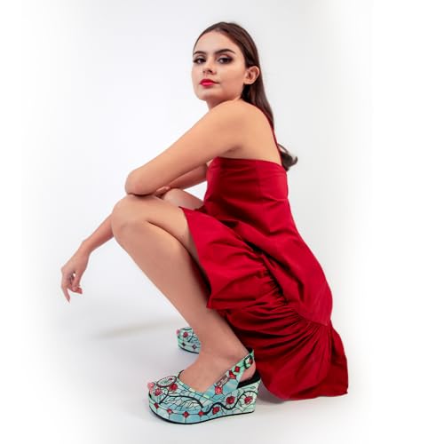 Image of Hot Chocolate Design Funky Women's Peep Toe Wedge Sandals