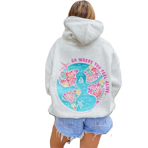 Y2K Hoodie Women Teen Girls,Puff Graphic Oversized Cute Preppy Sweatshirt,Floral Embroidered Preppy Clothes4