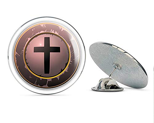 Grunge Cross Label Religion Round Metal 0.75