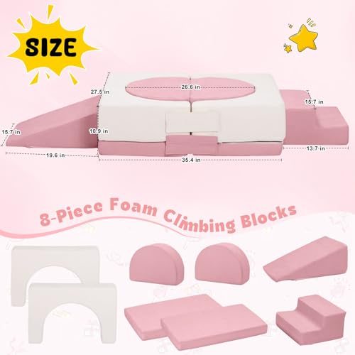 Image of Foam Climbing Toys for Toddlers, Climbing Blocks with Ball Pit | Convertible Climb and Crawl Soft Play Set Indoor, High-Density Foam Play Equipment for Boys & Girls(Large Size)
