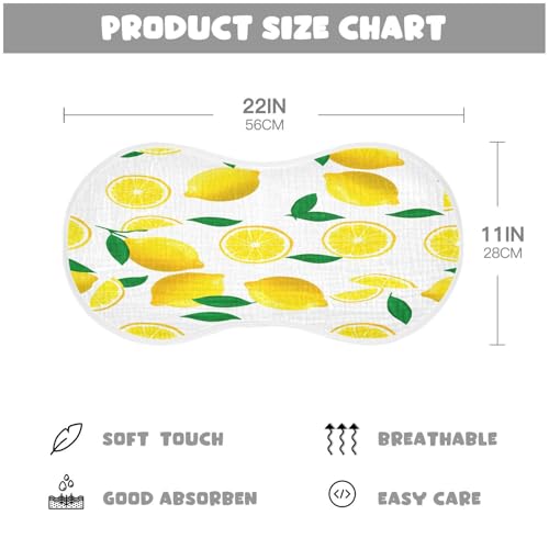 Yellow Lemons Burp Cloths Cotton Baby Washcloths,Large 22x11in Burping Cloth Absorbent and Soft for Newborn Baby Boys and Girls,2 Pack4
