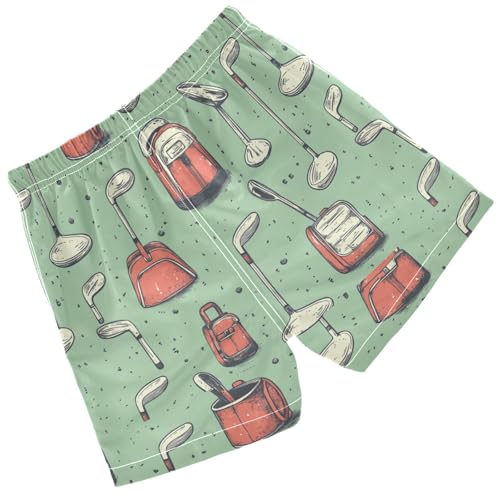 Pigsaly Boys' Swim Board Shorts Equipment Green Golf Boy's Swim Trunks Kids Swimwear 3T2