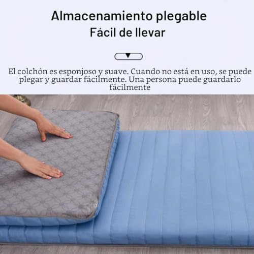 Miniatura 3 de Fzkun Colchón Individual Para El Suelo Con Bolsa De Almacenamiento Al Vacío Reutilizable - Tatami Japonés Colchoneta Futón De Algodón Enrollable Cama De Invitados Plegable 60x120cm,Gris