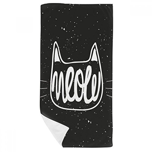 Serviette de bain douce meow chat noir et blanc pour des moments cocooning