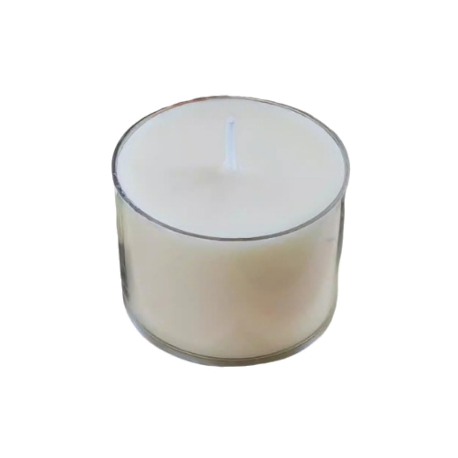 Exquisito Velas de plástico hechas con ghee vegetal Natural y mecha de algodón, velas en tarro sin perfume, quemadura limpia, 12 Uds. meloso(Weiß)