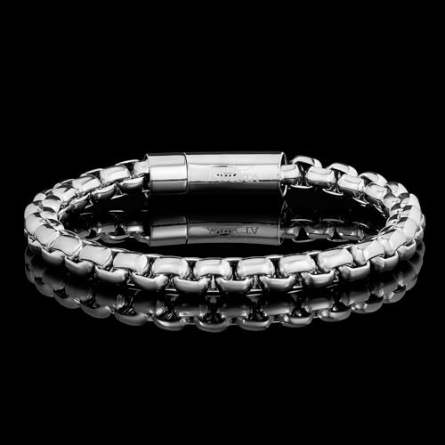 Pulsera de acero inoxidable para hombre 8mm 9 pulgadas miniatura 3