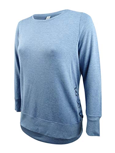 Ideology Womens Plus Yoga Fitness Sweatshirt Blue 1X