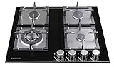 Parrilla de hierro forjado INFINITON GGMCI-421 ENCIMERA DE Gas - Placa de Cristal - 4 Fuegos - Encendido electronico