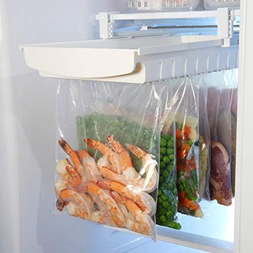 Zipper Bag Organizer for Fridge Freezer Refrigerator – Best Solution to Clean and Organize Zipper Bag Tray Zipper bag Holder Rack Hanger