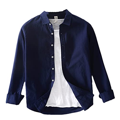 Chemises en coton blanc pour reunions de travail Vsadsau marine