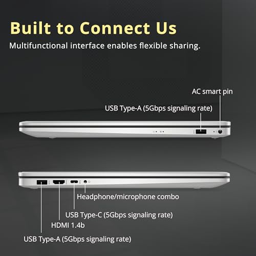 Image of HP 17.3 inch HD+ Touchscreen Laptop, AMD Ryzen 5 7430U, 8GB RAM, 672GB Storage (512GB SSD+160GB Docking Station Set), AMD Radeon Graphics, Numeric Keypad, Wi-Fi 6, HD Webcam, Windows 11 Home, Silver