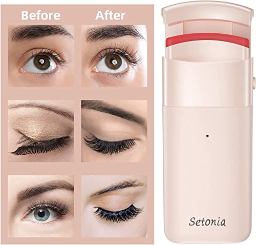 Heated Eyelash Curler Rechargeable Electric Eyelash Curler Long-Lasting Heated Lash Curler for Natural Lashes Equipped Battery