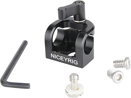 Miniatura 6 de NICEYRIG Abrazadera de varilla de 0.591 in, soporte de varilla individual para sistema de soporte de riel de 0.591 in, montaje EVF, luz LED,