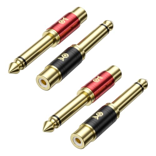 Cable Matters Lot de 4 adaptateurs RCA vers Jack 6,35 mm (1/4