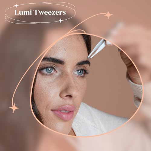 Sensica LUMI TWEEZER S – Precision Slant Tip With Led Light For Women And Men - Finest Point Grip For Professional Results - Great For Eyebrows, Nose, Lip, Clear Light Stainless Steel Hair Remover thumb #1