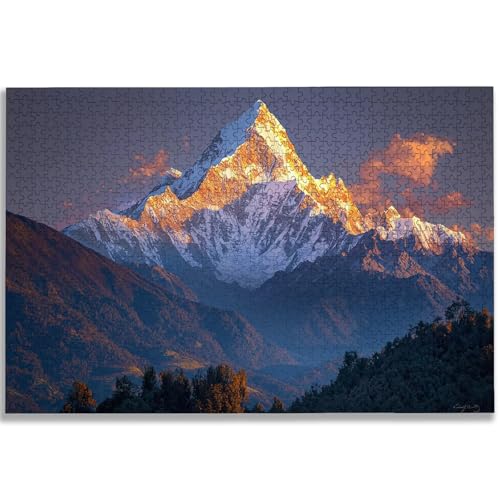 風景 ジグソーパズル 1000ピース 大人向け 山 ジグソーパズル 木製 Puzzle 75x50 cm 美しい梱包箱付き 大人向け 難しい 挑戦 Puzzle ホームデコレーションに最適、女性へのギフト、男性へのギフト、-1143