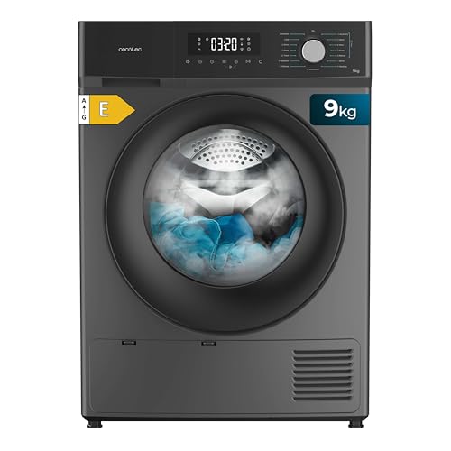 Cecotec Secadora de Ropa 9Kg Bomba de Calor Bolero Dresscode Dry 9330 Steel. Clase Equivalente A++, 15 Programas y Funciones: Secado Automático, Planchado Fácil, Stop&Go, Delay Start y KidLock, Acero