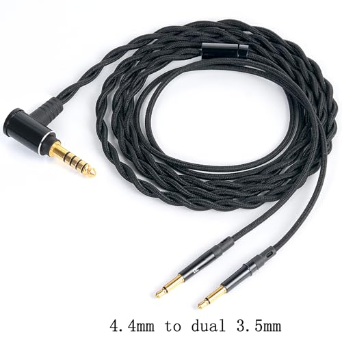 FAAEAL Balanced Cable Replacement for Hifiman Sundara HE4XX,HE400SE,Meze 99 Classics,Denon AH-D7200 Headphones,4.4mm to Dual 3.5mm Works on Sony WM1A,NW-ZX505 Digital Music Players(4.4mm)