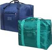 Travel Bag Lightweight Foldable Travel Duffel Bag Waterproof Sports Gym Bag Tote Carry On Luggage Bag Weekender Overnight Bag (Green+Blue)
