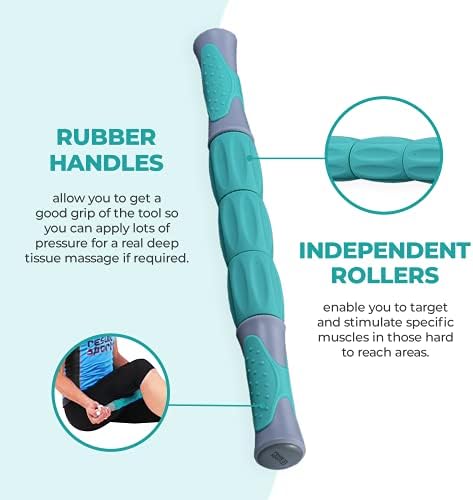 ResultSport Athletic Massage Stick, Shin Muscle Roller with 3 Rotate Gear, Idea for Trigger Point Deep Tissue Tension Release