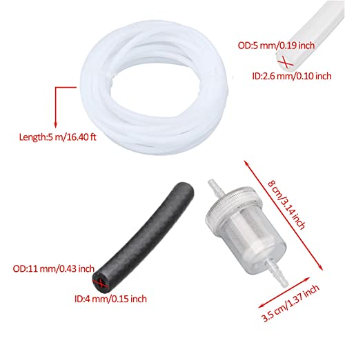 Cowslip Brandstoffilter diesel brandstoffilter met slang slangklemmen benzinefilter brandstofslang brandstofleiding voor eber.spacher verwarming - Image 8