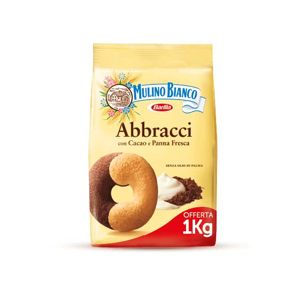 Mulino Bianco Abbracci con Cacao e Panna Fresca da 1 Kg (6 Pacchi)