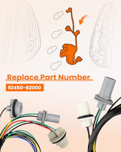 Image of 92450-B2000 Tail Lamp Harness LH or RH Fits for Kia Soul 2013-2019, Rear Tail Light Lamp Socket Wiring Harness