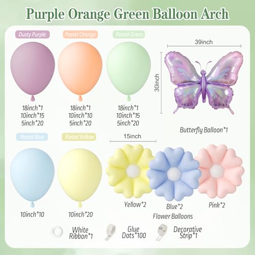 Arche de ballons fleurs sauvages 143 pièces déco anniversaire facile - 2