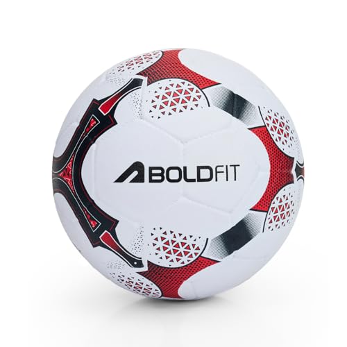 Image of Boldfit Blaze Football Practise Foot Ball Training Match Football Size 5 Original for All Ages Group Rubber Moulded Standard Sports Foot Ball for Ground, Grass, Turf