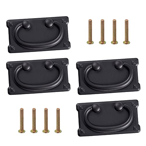 Vintage antique drawer handles set of 4 antique pull handles vintage furniture handle with pull ring drawer ring pull handle furniture knob with screws