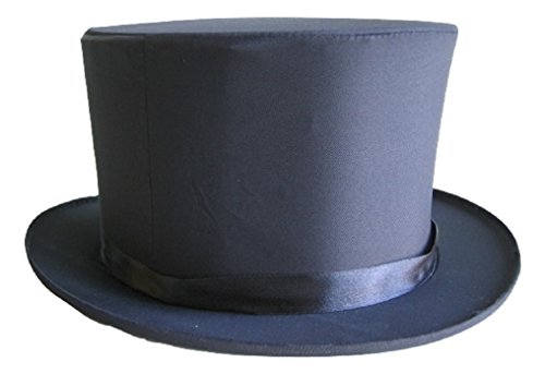 Chapeau haut de forme pliable en soie et satin pour smoking