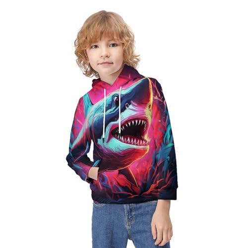 Sweat Requin 3D imprimé graphique relief ado hiver - 3