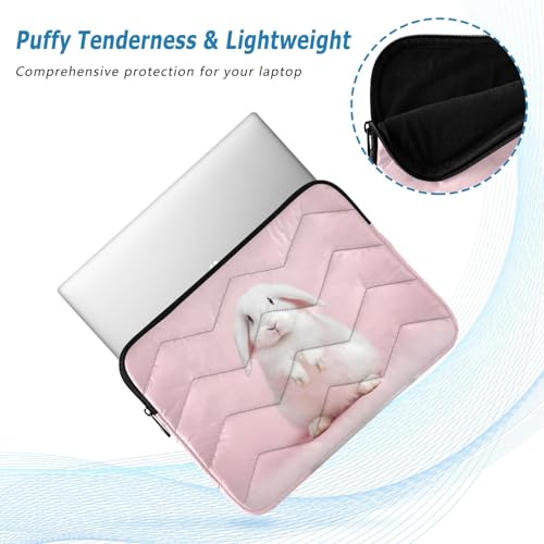 Funda para portátil rosa de 13-14 pulgadas con diseño de conejo miniatura 5