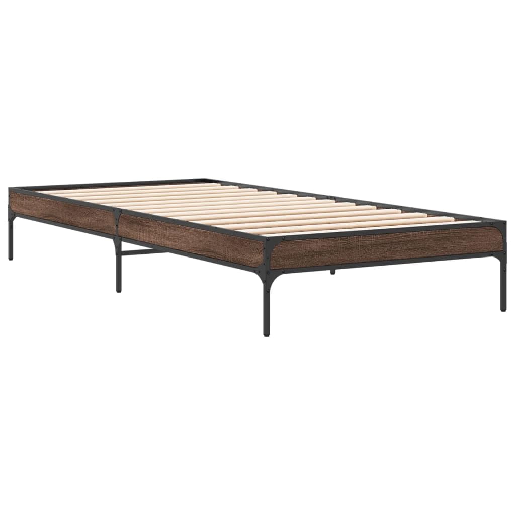 Materiał drewnopochodny ze stabilnymi metalowymi nóżkami Brąz 90x190 cm