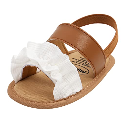 Baby Infant Shoes Boy Girl Sandals First Walkers Crib Shoes Lightweight Soft Sole Flat Shoes Summer (Brown, 5 Toddler)