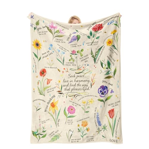 Image of Christian /Inspirational /Religious /Spiritual /Birthday Gifts for Women /Adults, First Holy Communion Gifts for Girls, Soft Throw Blankets for Women 40 inchx 50 inch