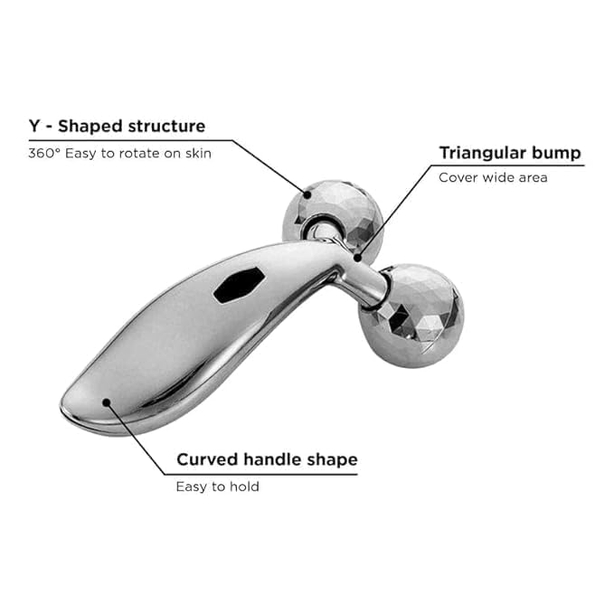 TrueBucks 3D Face & Body 360° Rotating Manual Massager Roller - Skin Lifting Wrinkle Remover Facial Massager (Silver) TrueBucks 3D Face & Body 360° Rotating Manual Massager Roller - Skin Lifting Wrinkle Remover Facial Massager (Silver)