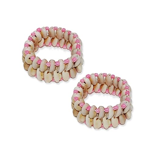 Generic Suryamoon Shell Bracelet, Handmade Cowdie, Pink, Pack of 2 - Image 2