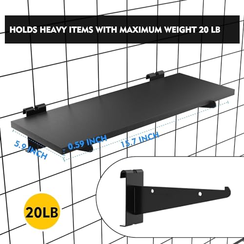 Tcevily TV128 6 Pack Gridwall Shelf 15.7 X 6 Inches Wooden Gridwall Shelves thumb #2