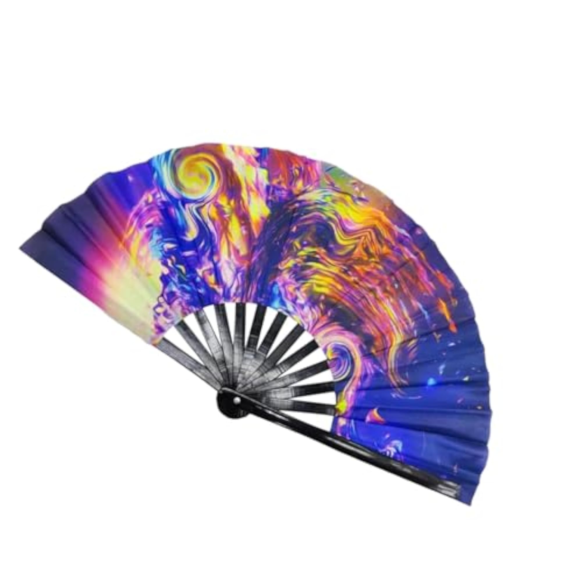 Rave Folding Hand Fan Fluorescent Effects