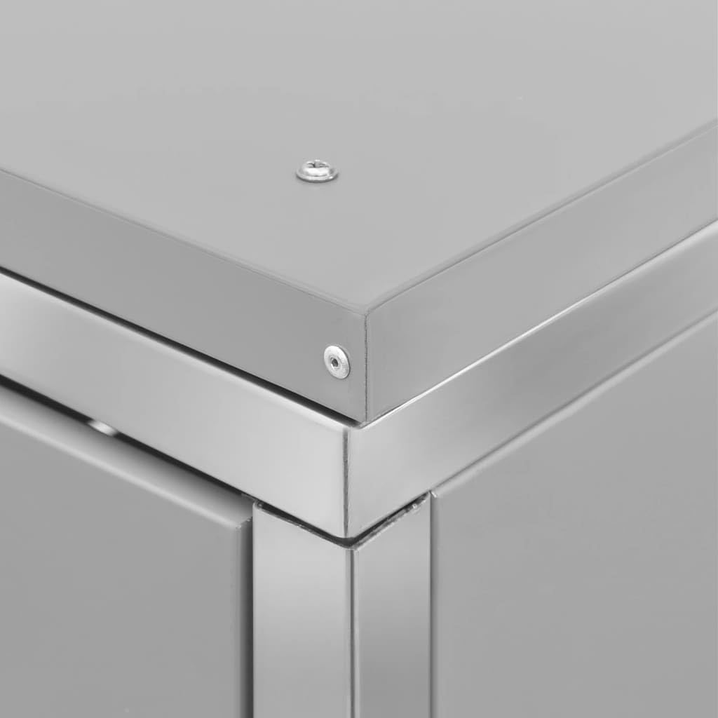 vidaXL Mülltonnenbox für 4 Tonnen 276,5x77,5x115,5 cm Edelstahl