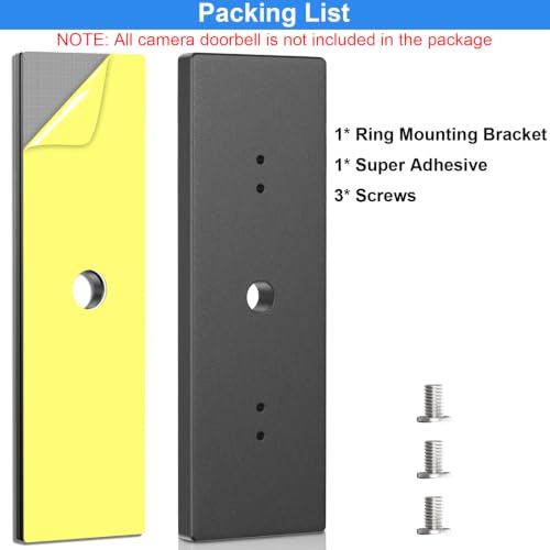 Image of 2026 Upgrade Metal No-Drill Adhesive Mount for Ring Newest 2026 Battery Doorbell /Plus /Pro, No Drilling Wireless Video Camera Door Mounting Holder Bracket Accessories for Apartments Office Houses