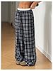 RoseSeek Girl's Plaid Wide Leg Track Pants Elastic... #1