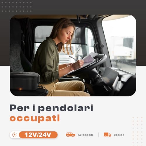 Scaldavivande Elettrico Portatile, 100 W Porta Pranzo Termico Con Borsa Termica, 1.5 L 3 In 1 Scalda Vivande Elettrico, 12 V/24 V/220 V Lunch Box Termico Per Auto Camion E Ufficio, Nero - 7